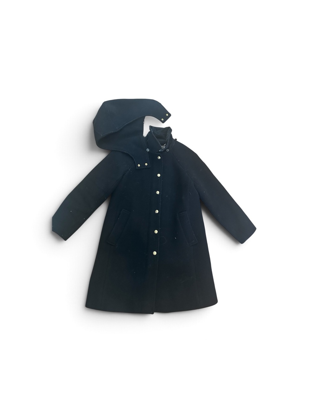 J crew  Hooded Wool stadium Coat - Navy